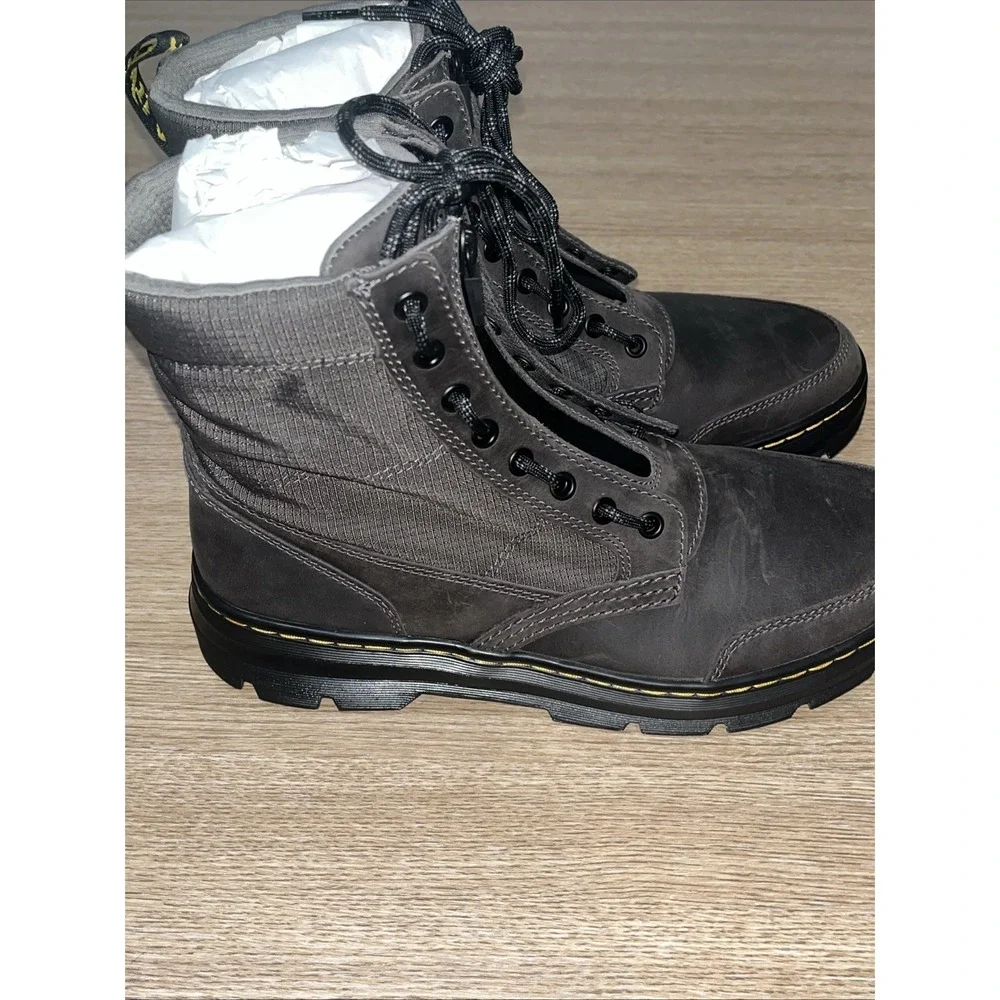Dr Marten Combs Leather Jungle Zip Casual Combat Boots Gunmetal Men 11 Woman 12